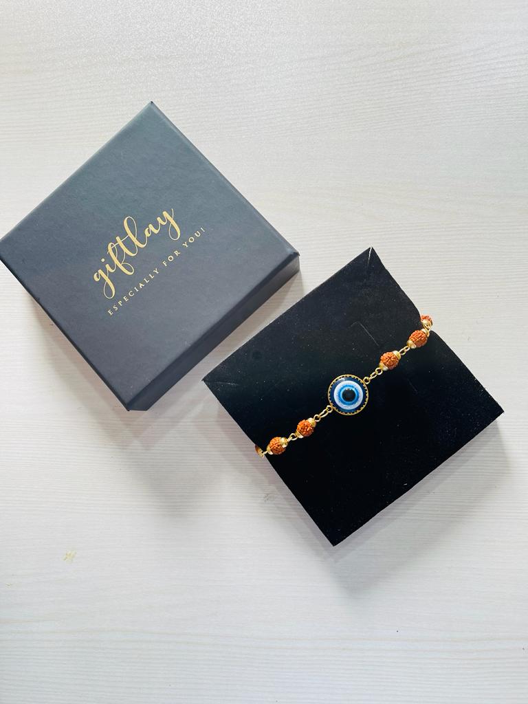 The Evil Eye Collection - Nazar Na Lage Rudraksh Rakhi Bracelet