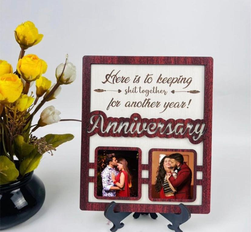 Table Top Engraved Photo frame With 2 photos