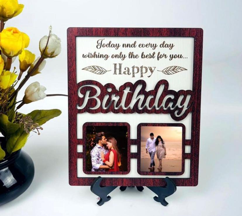 Table Top Engraved Photo frame With 2 photos