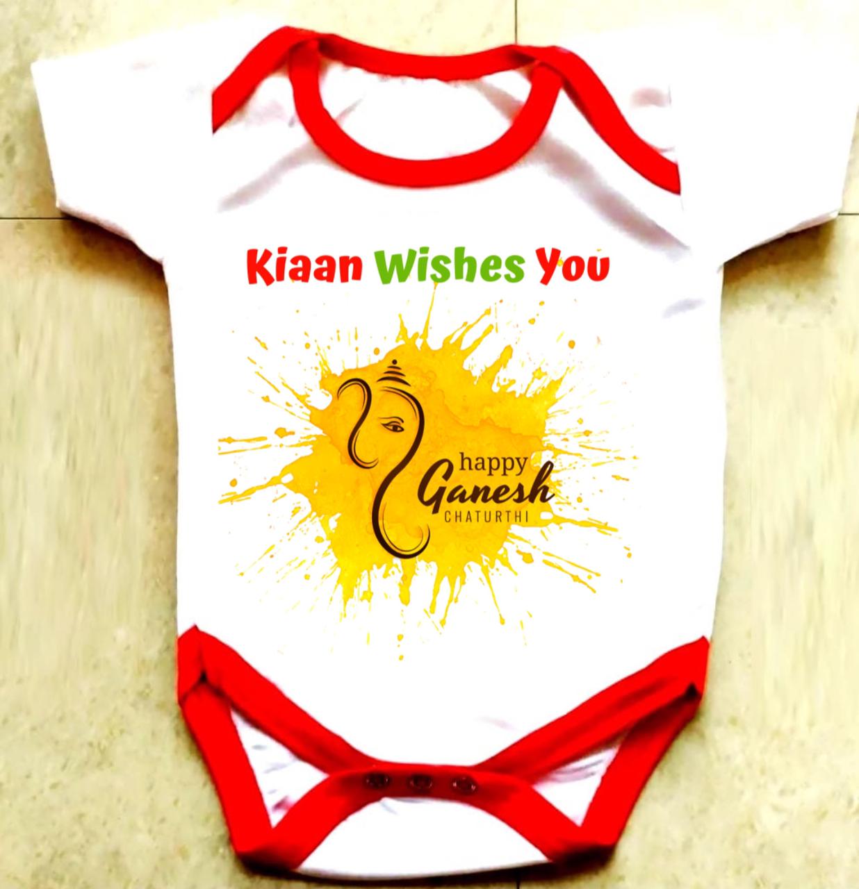 Ganesh Chaturthi Special Baby Rompers for First Ganesh Chaturthi Celebration