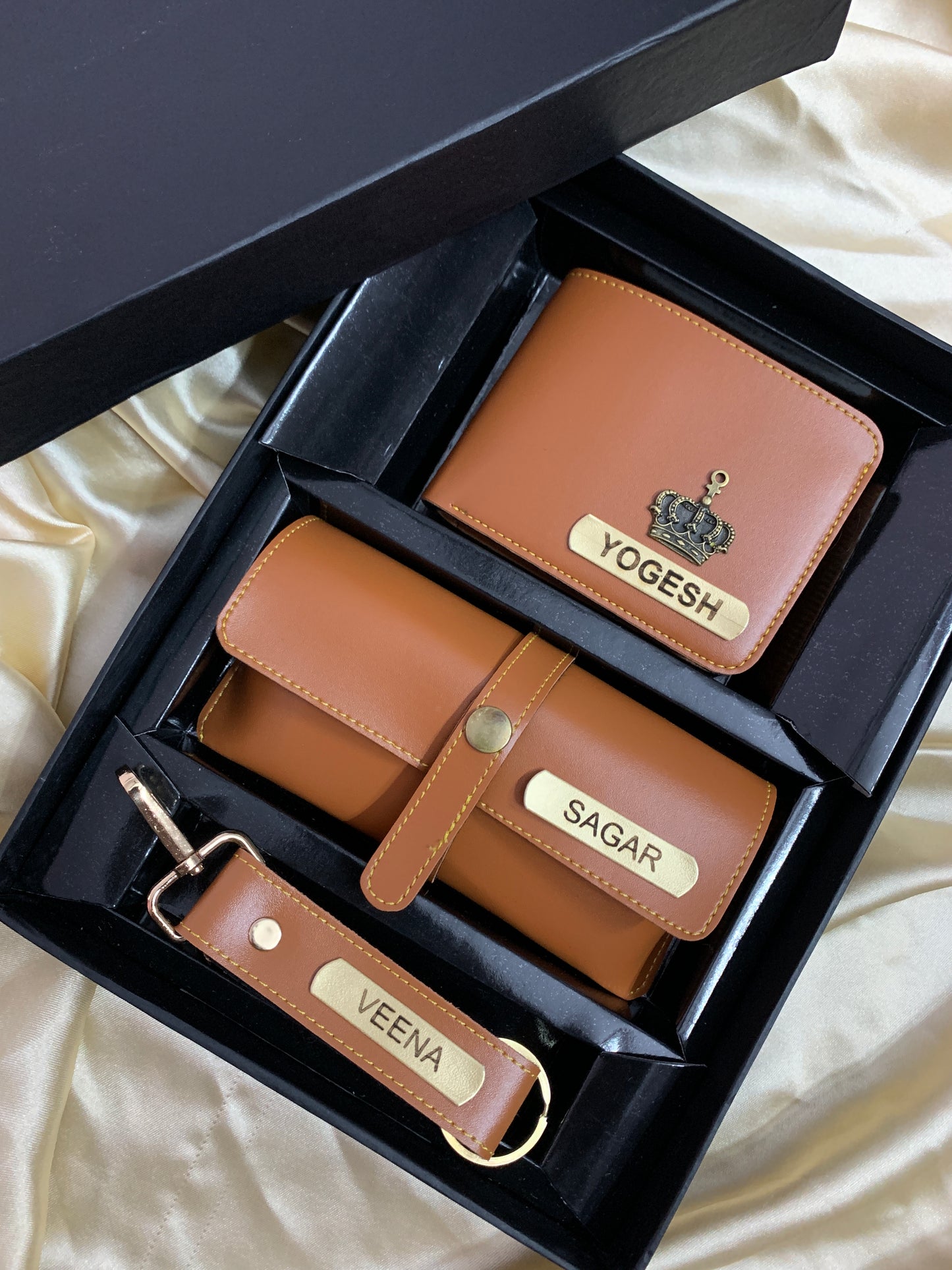 Wallet + Keychain + Sunglasses cover - Personalised Gift Set for Men