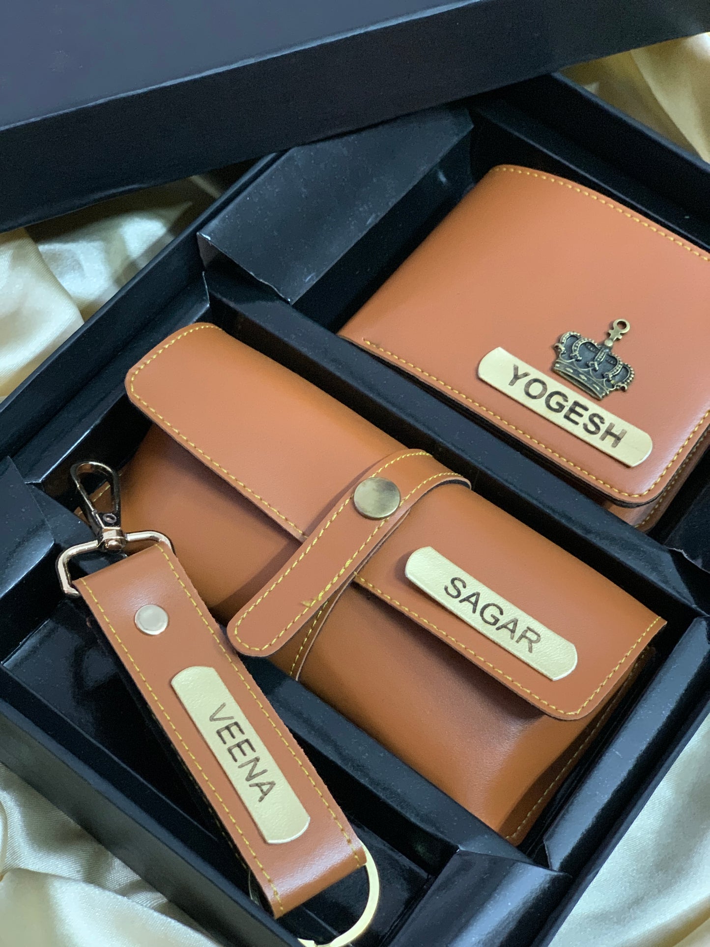 Wallet + Keychain + Sunglasses cover - Personalised Gift Set for Men