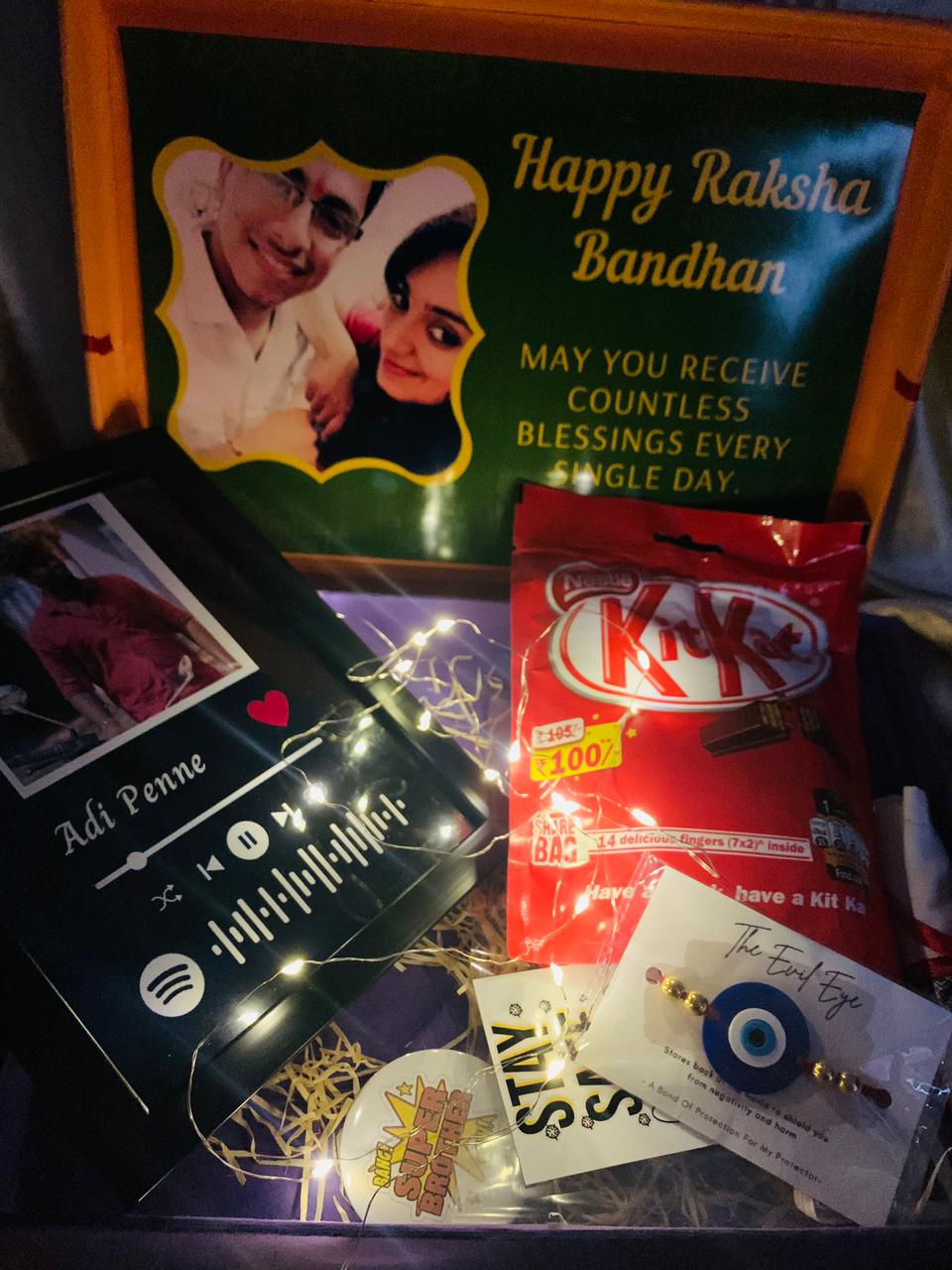 Rakshabandan Special Gift Hamper for Brother with spotify frame
