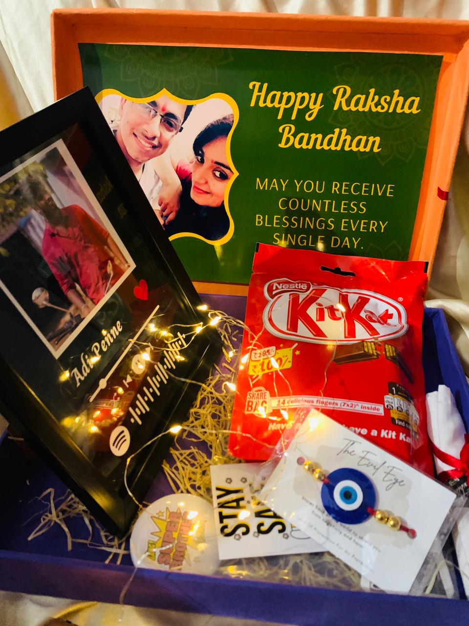 Rakshabandan Special Gift Hamper for Brother with spotify frame