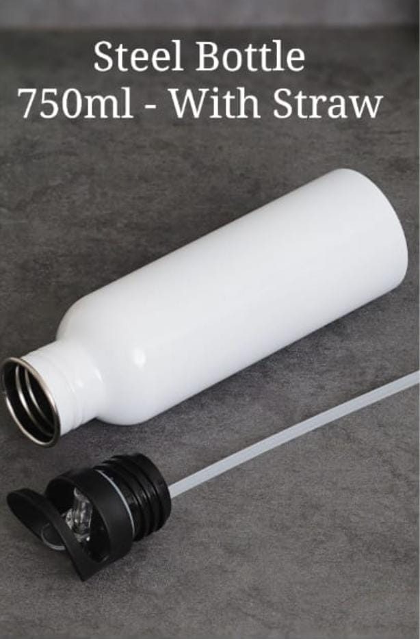 White Sipper Bottle 750 ml - personalised with name / brand / logo