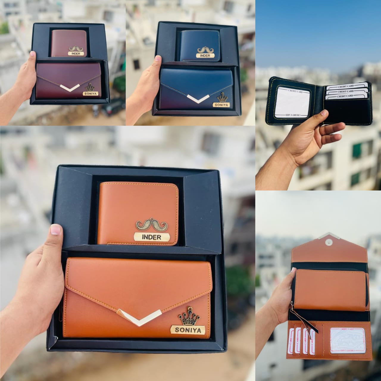Couple Wallets Set - Personalised wallets