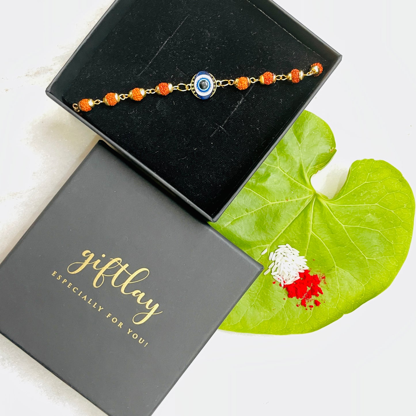 The Evil Eye Collection - Nazar Na Lage Rudraksh Rakhi Bracelet
