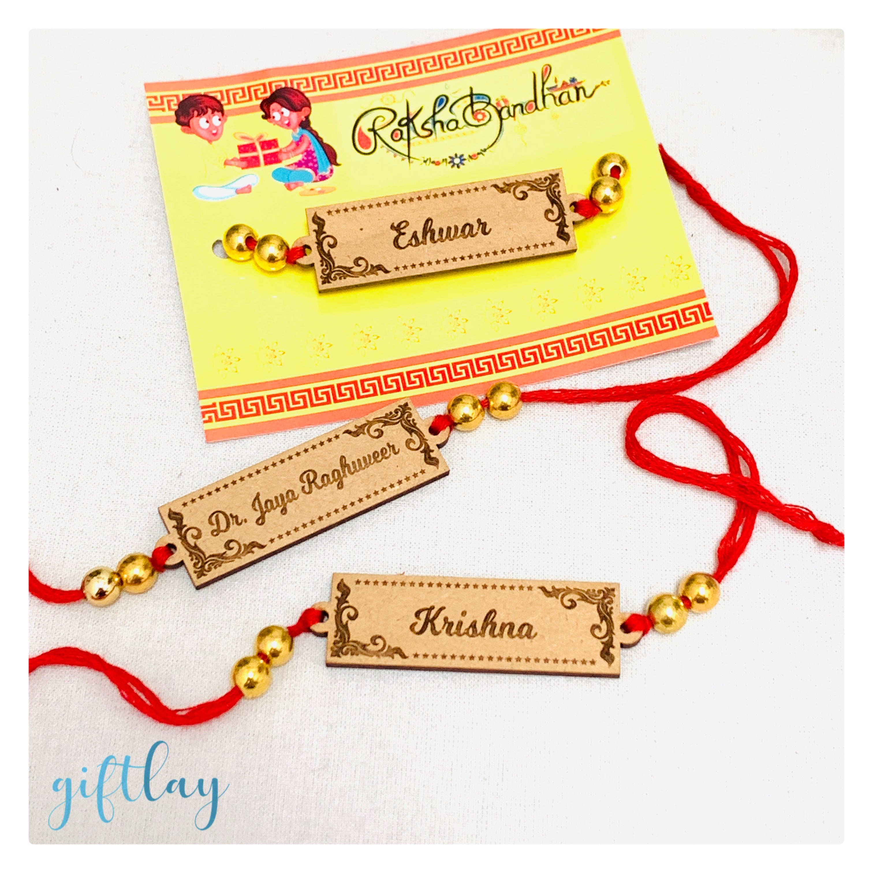 Personalized Wooden Name Rakhi