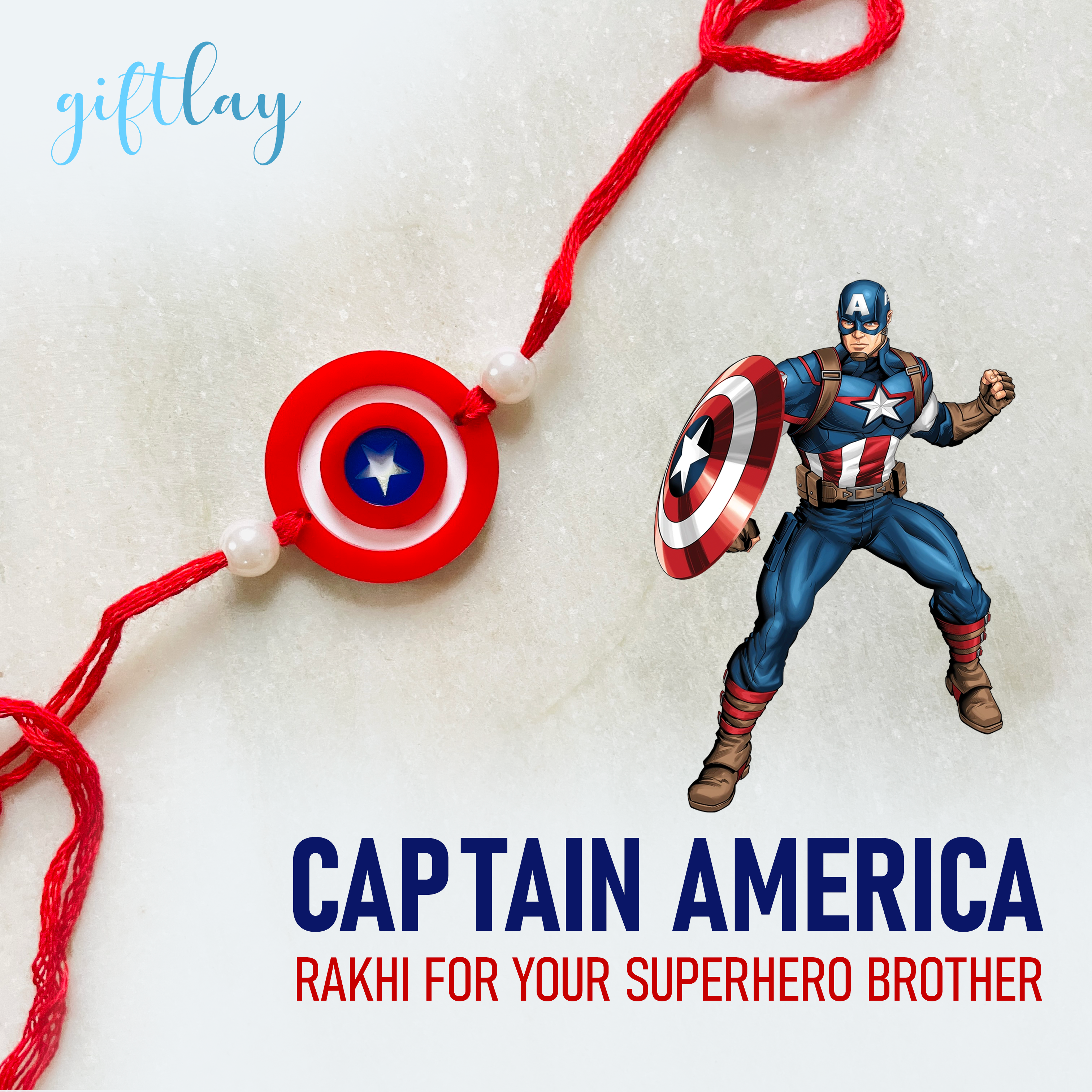 Captain America Shield Acrylic Rakhi