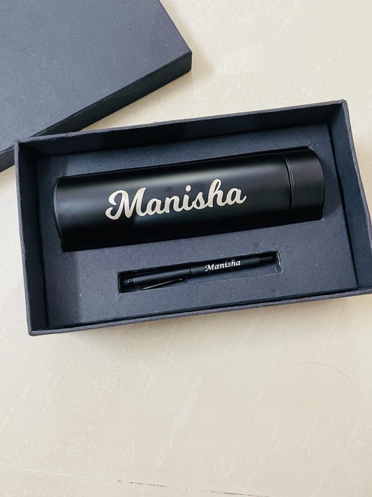 Personalised Bottle Pen Combo Gift Set