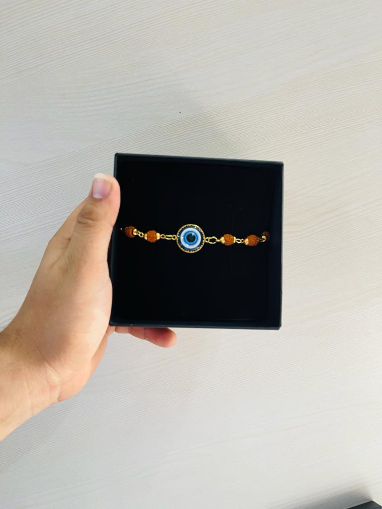 The Evil Eye Collection - Nazar Na Lage Rudraksh Rakhi Bracelet