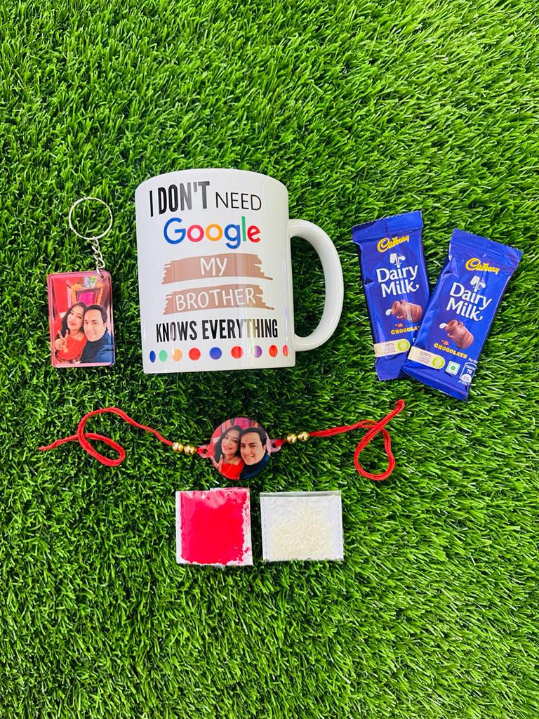 Rakshabandhan Mini Hamper with personalised mug + keychain