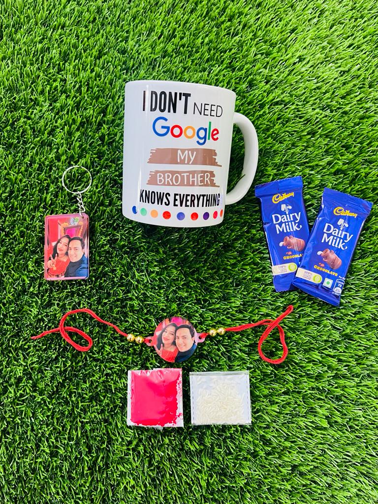 Rakshabandhan Mini Hamper with personalised mug + keychain