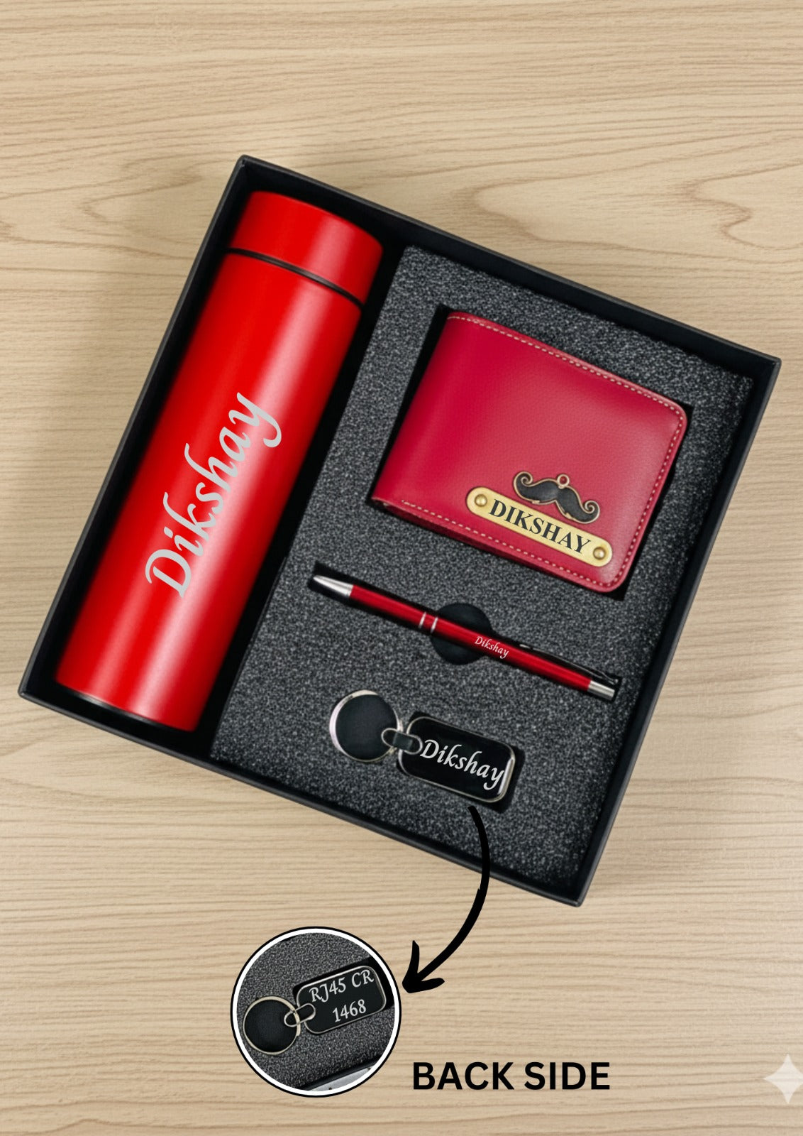 4 in 1 Gift Set : Bottle + Wallet + Pen + keychain Set