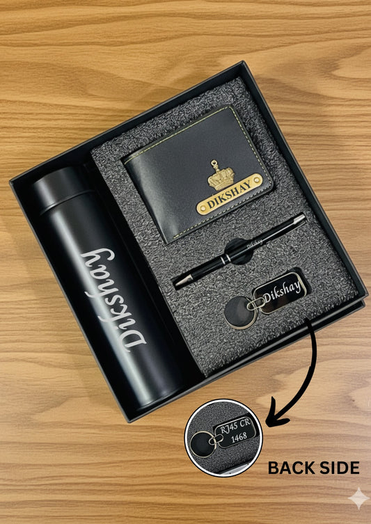 4 in 1 Gift Set : Bottle + Wallet + Pen + keychain Set