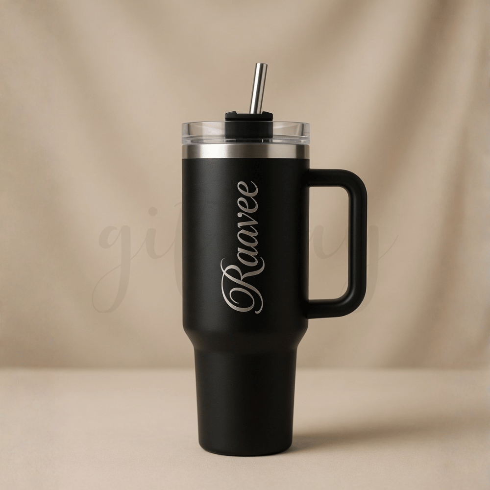 Personalised Steel Tumbler (Stanley Inspired) 1200 ml – Insulated Thermos Bottle with Name