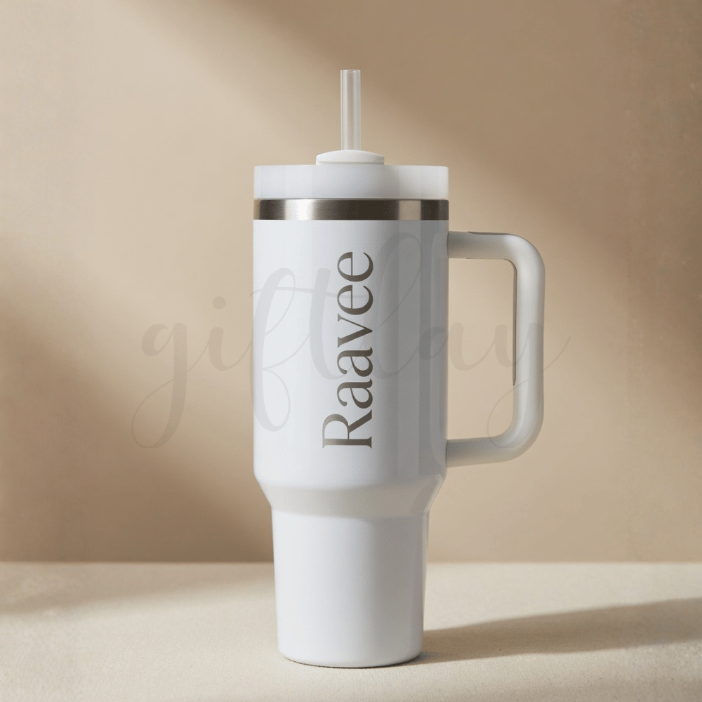 Personalised Steel Tumbler (Stanley Inspired) 1200 ml – Insulated Thermos Bottle with Name