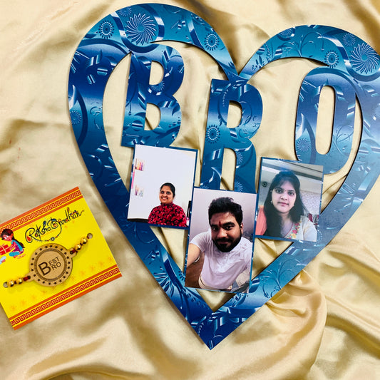 Blue Printed Wooden BRO frame
