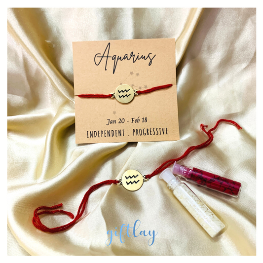 Aquarius कुंभ Rashi Rakhi - Zodiac Rakhi Collection