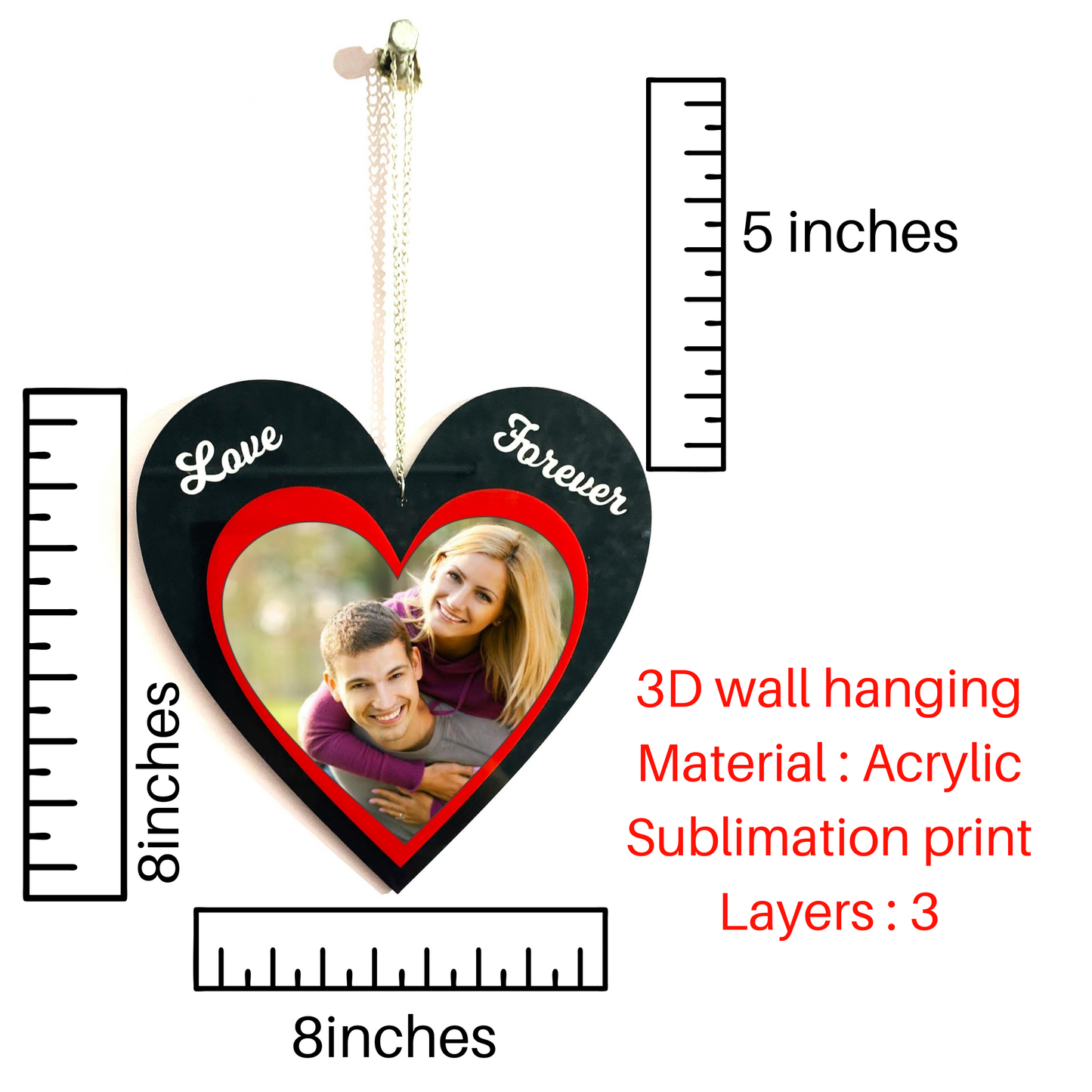 3D Acrylic Heart Wall Hanging
