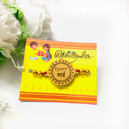 Wooden Engraved Non Customized Rakhis