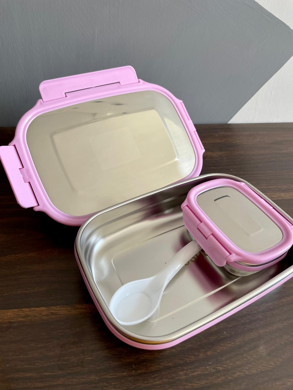 Personalised steel lunch box with name / brand / logo