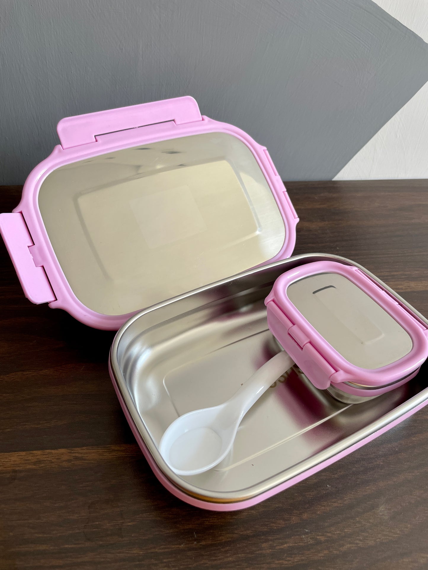 Personalised steel lunch box with name / brand / logo