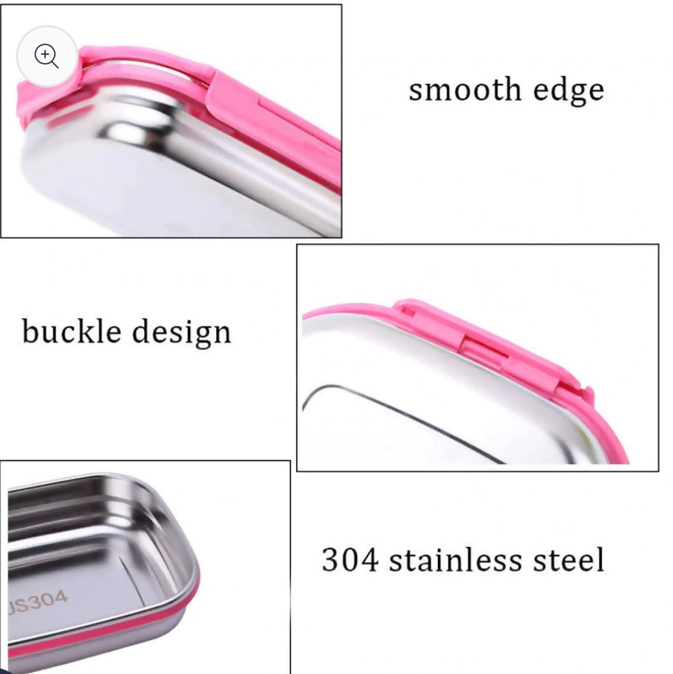 Personalised steel lunch box with name / brand / logo