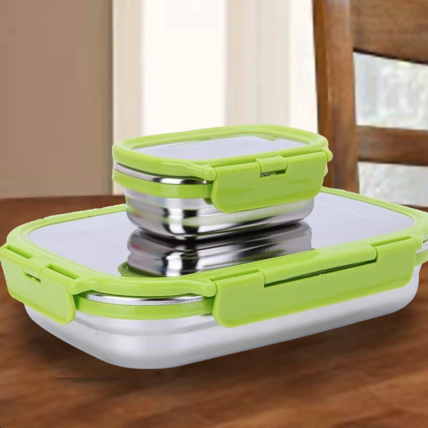 Personalised steel lunch box with name / brand / logo