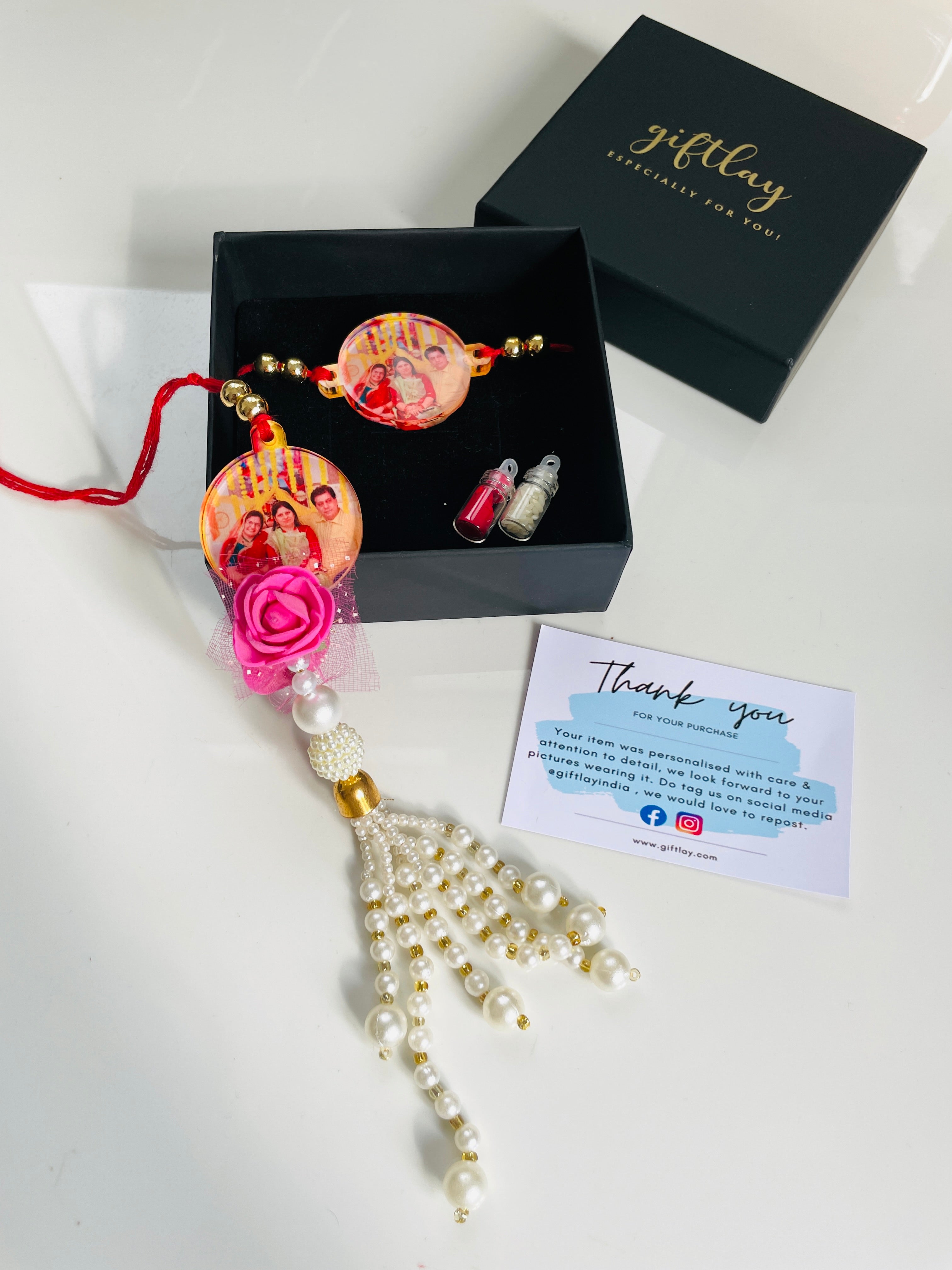 Digital Photo Rakhi | Waterproof photo rakhi for Bhaiya Bhabhi Pair Ra ...