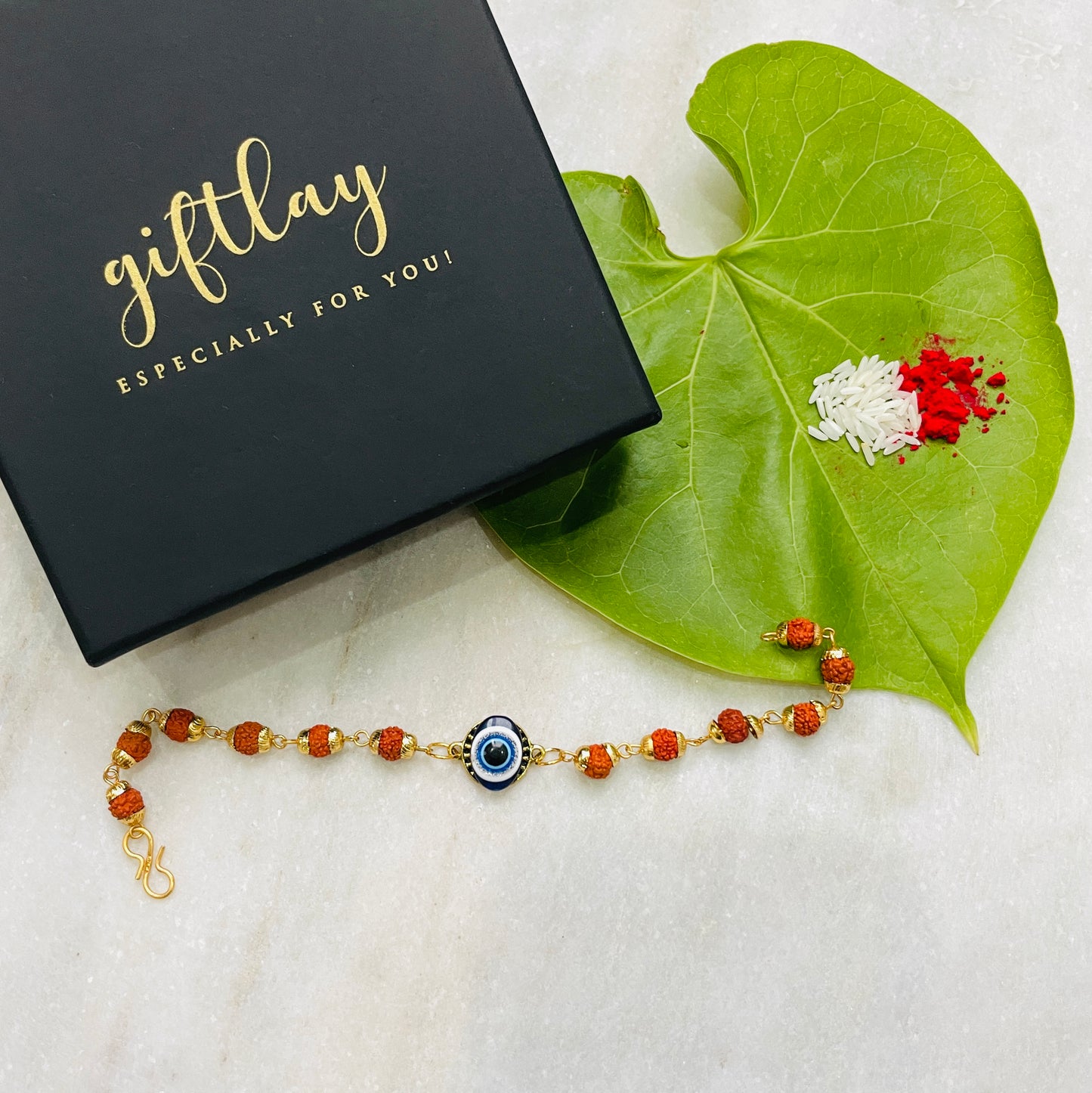 The Evil Eye Collection - Nazar Na Lage Rudraksh Rakhi Bracelet